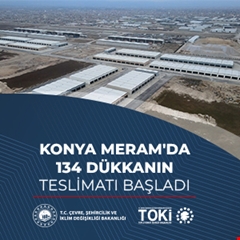 Konya Meram'da 134 dükkanın teslimatı başladı