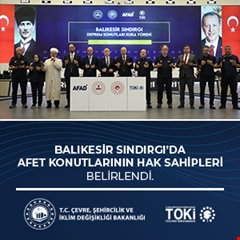 Balıkesir Sındırgı'da afet konutlarının hak sahipleri belirlendi