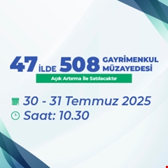 47 İlde 508 Gayrimenkul Müzayedesi