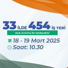 TOKİ, 33 ilde 454 iş yerini açık artırmayla satacak