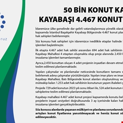 50 bin konut kampanyası kayabaşı 4.467 konut bilgilendirmesi